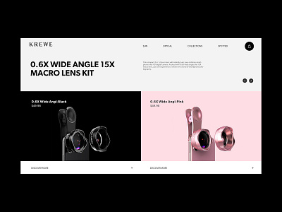 lens kit ecommerce page#4 branding e commerce grid homepage interface landingpage lens ui ux web website