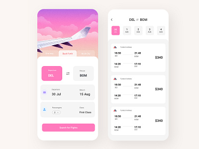 Booking flight UI