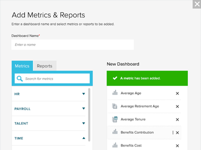 Create a dashboard dashboard hr metrics reports