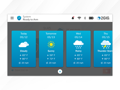 Weather widget on a security panel security app weather app weather forecast