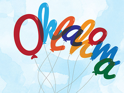 Oklahoma Balloons balloons fun illustration janendesign janenguyen okjane oklahoma watercolor whimsical