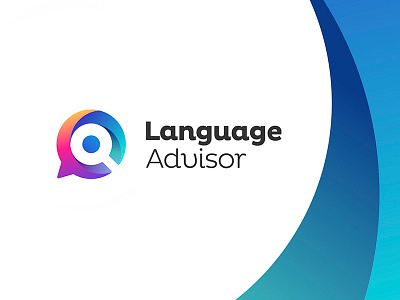 Language Advisor brand branding color gradient logo school