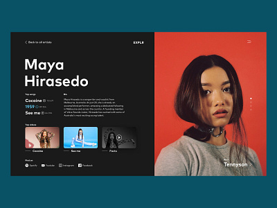 Discover New Artists - Web App Concept black color music red ui ux web web design