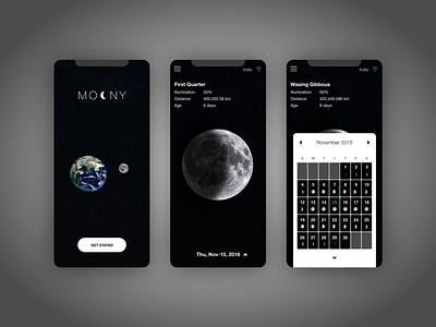 MOONY app interaction uidesign ux