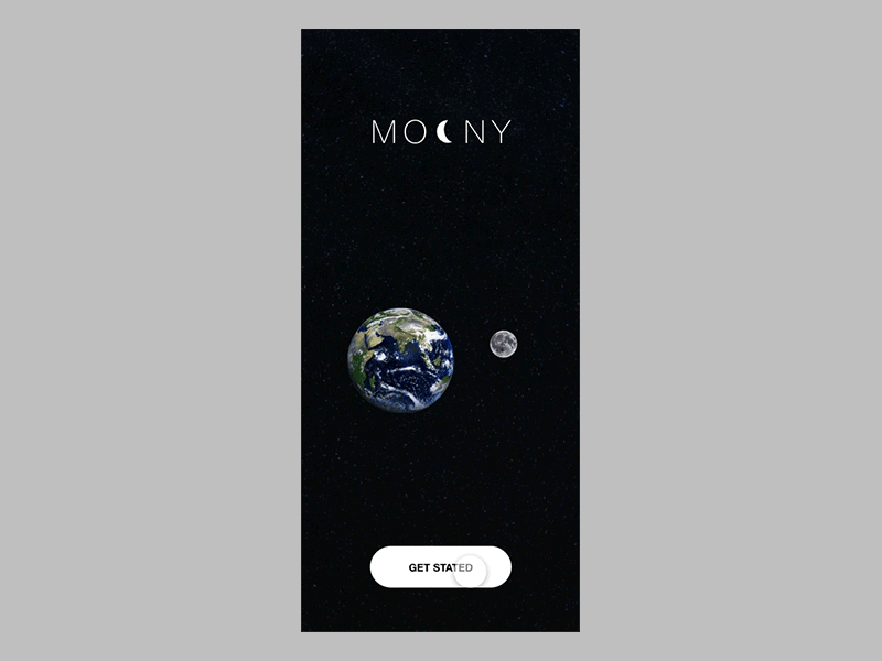 MOONY APP interaction design moon planet ui ux