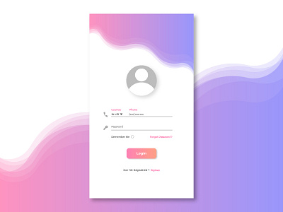 login page ui abstract color daily login page signin signup ui user ux waves webpage