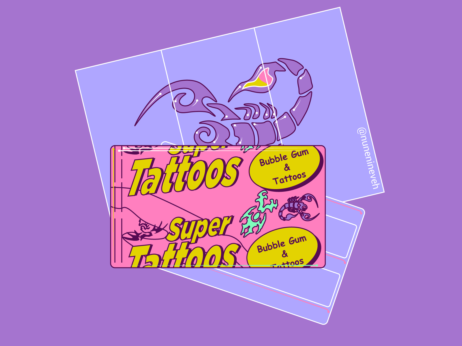 Joe Lacey talks about his work for Tattoo Champ Bubble Gum temporary tattoos  for kids