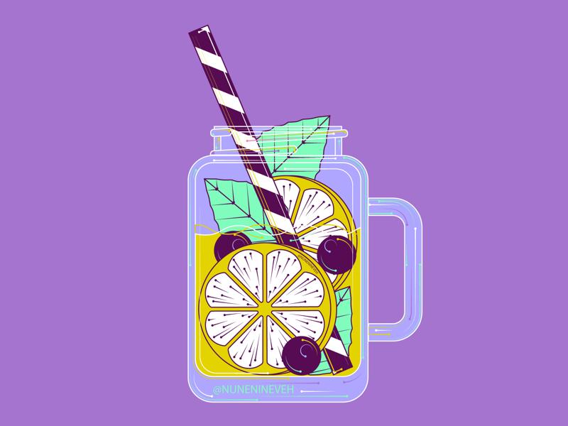 Lemonade jar 🍋 design summer art illustration illustrator