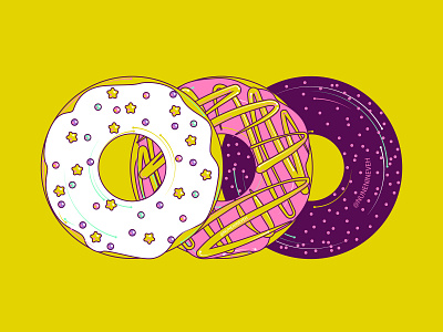 Three Donuts 2d flat art adobe illustrator adobe illustrator cc art artdaily design illustration illustrations illustrator vector