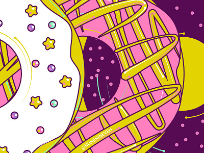 A Closeup of Three Donuts 2d flat art 2d graphics adobe illustrator adobe illustrator cc art artdaily design illustration illustrations illustrator vector