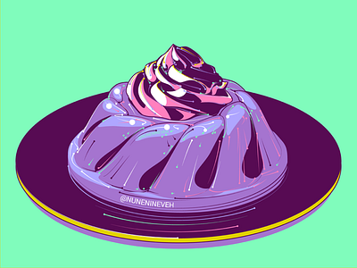 Jelly pudding with a whipped cream topping adobe adobe illustrator colorful food illustration food illustrator freelance illustrator illustration vector vibrant