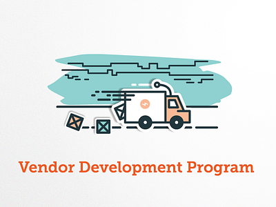 Vendor Development Program Badge badge car delivery icons identity illustrations trucks