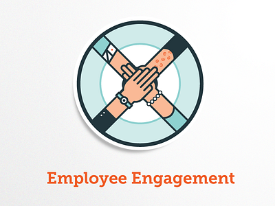 Employee Engagement Badge badge employee engagement events hands icons illustrations team teamwork