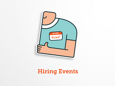 Hiring Events Badge badge events hands hired hiring icons illustrations jobs