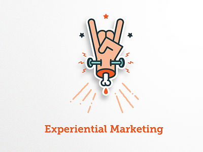 Experiential Marketing Badge agency badge electric experience experiential hand illustrations marketing metal