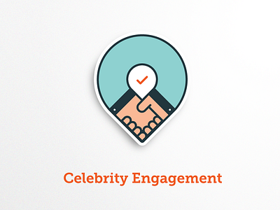 Celebrity Engagement Badge badge business celebrity engagement hands handshake icons illustrations