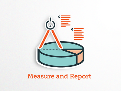 Measure And Report Badge chart graph icon measure process report