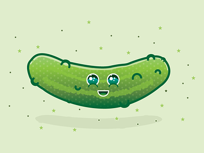 Happy Pickle Illustration dill food green happy illustration pickle picklesburgh vector
