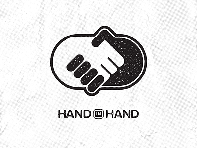 Hand In Hand design distress hand logo shake together