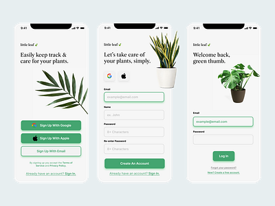 Little Leaf // Sign Up & Log In