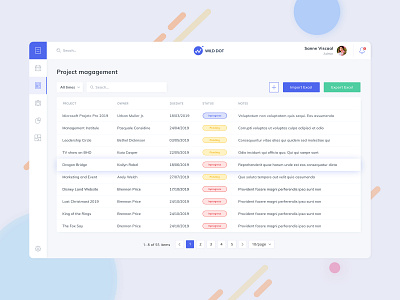 Daily UI #02 / Dashboard Project Management clean crm daily daily 100 daily challange dashboad design interface management project uidesign uidesigner user uxui web webdesign