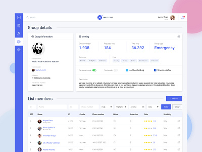 Daily UI #03 / Dashboard Group details clean daily daily 100 daily challange dashboad design experience interface management project ui 100day uidesign uidesigner user uxui uxuidesign web web design webdesign