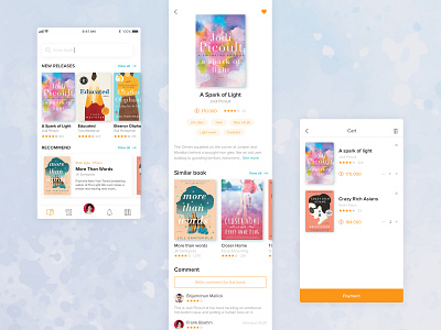The Books Store and Library app book book app cart clean daily design details page ecommerce experience interace interface nice shop style uidesign user uxui white