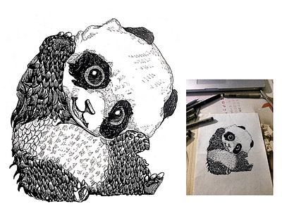 panda 插画