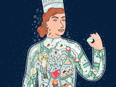 Illustration for Italian Gastronomy magazine anatomy complexity culinary editorial food gastronomy human illustration layout magazine