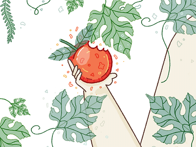 Apple apple botanical illustration culinary editorial editorial art food illustration magazine welness