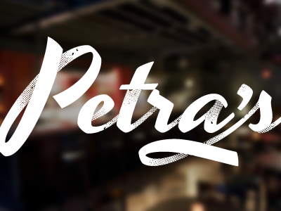 Petra's Bar bar custom type logo script texture