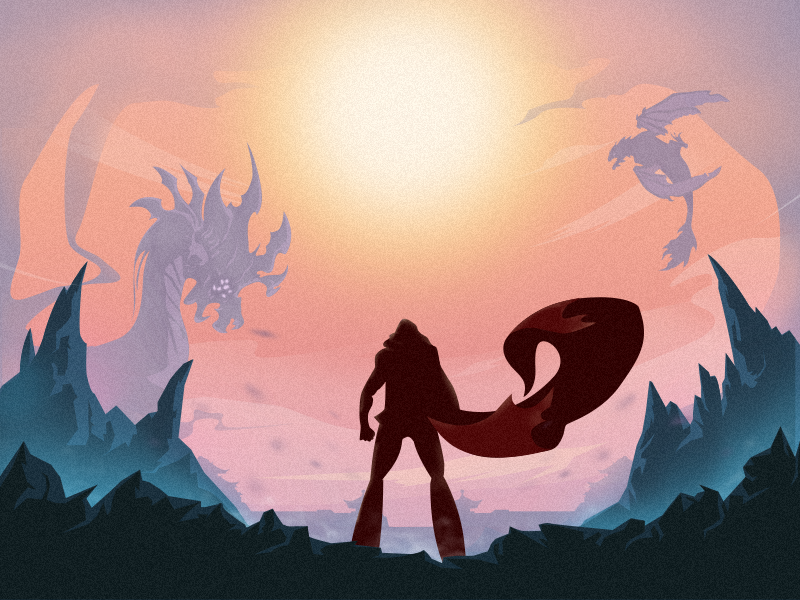 Challenger canyon dragon game illustration league of legends