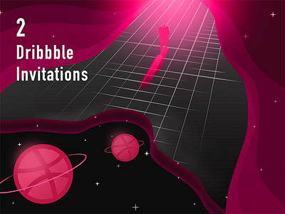 Two Invitations design dribbble dribbble ball illustration invitation code