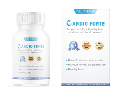 Cardio Forte Supplement box branding design label logo packaging supplement