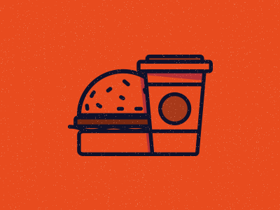 FOOD coffee food hamburguer icon red