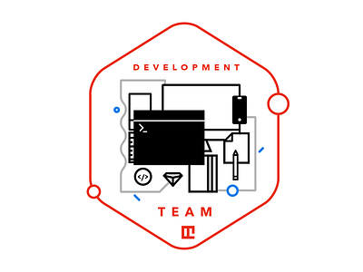 Development Team Badge abstract badge code development strokes