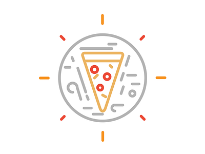 Pizza Symbol abstract lines pizza stroke symbol