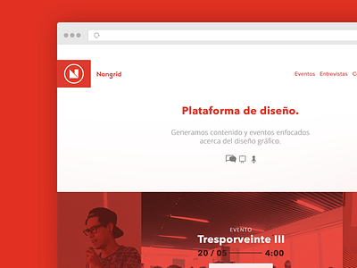 Nongrid Web design educational minimal red simple web