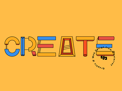 Create WIP abstract color custom font lettering type