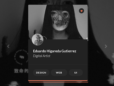 User Card card dark profile slider