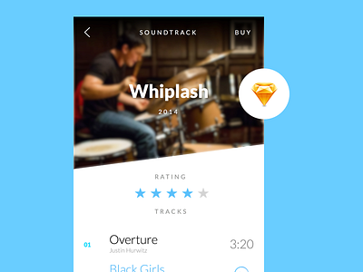 Soundtrack Playlist App app free movies music playlist resource sketch ui