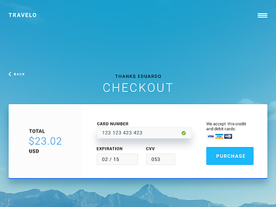 Payment card checkout light material minimal payment