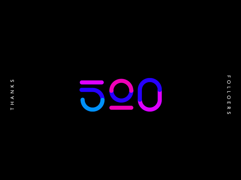 500 Followers by Eduardo Higareda on Dribbble