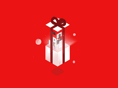 Gift gift holidays illustration isometric red sketch
