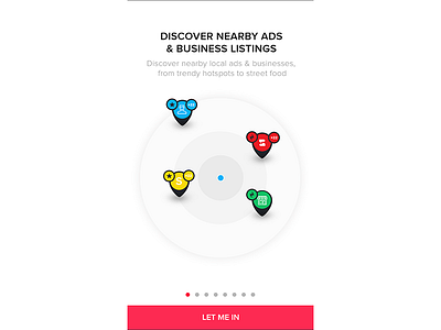 Discover Nearby Ads & Business Listings ads app business design discover intro ios listings ui ux
