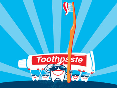Sergeant Tooth cartoon dental drawgood health humor hygiene illustration retro teeth toothpaste