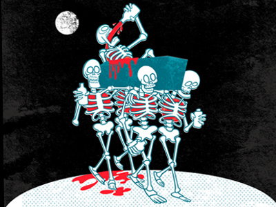 Dead Drunk cartoon coffin day of the dead death drawgood drunk funny halloween humor humour skeleton