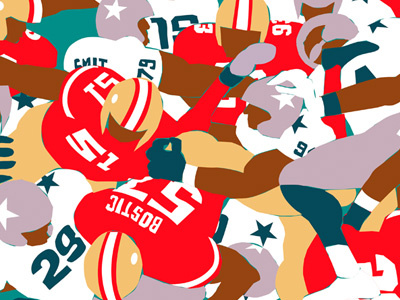 Piling On american design drawgood football illustration nfl pattern sport