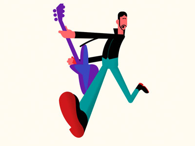 Who Are You? cartoon character design drawgood guitarist illustration man music rock vector