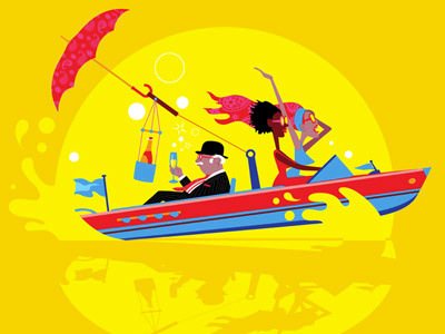 Mid-LIfe Crisis No. 3 character design drawgood gentleman humour illustration london man ocean riva speedboat uk vector
